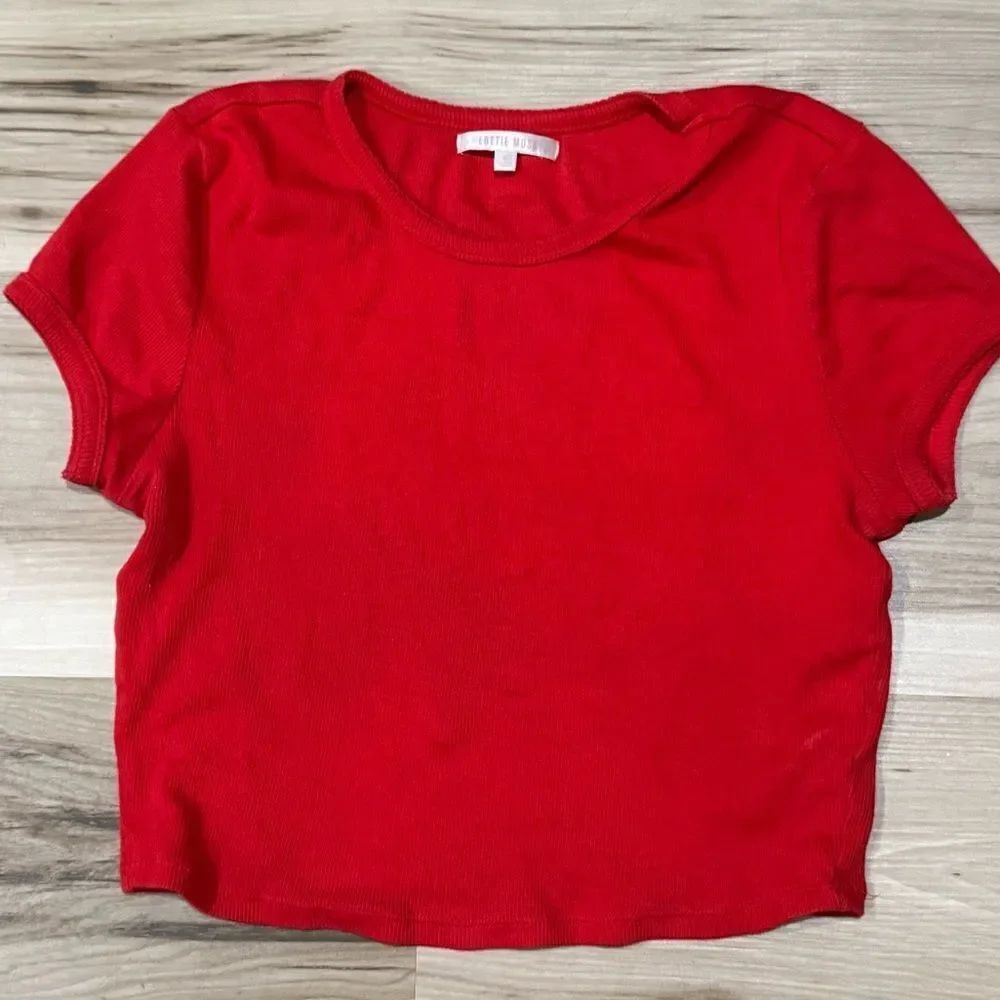 Pacsun Lottie Moss Red Cropped Tee Shirt Women’s Small